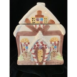 Vintage Aramark Gingerbread House Cookie Jar 9.5"‎ Tall